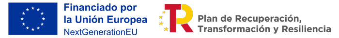 Logos de organismos financiadores: Unión europea y Plan de recuperación, transformación y resilencia.